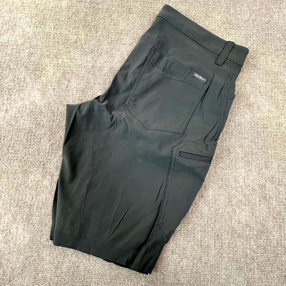 Eddie Bauer Rainier Tech Shorts Mens 32‎ Black Hybrid Chino Performance Stretch